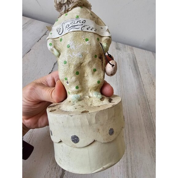 Vintage Nicole Sayre Easter Bunny rabbit spring statue figurine decor container - Picture 7 of 11